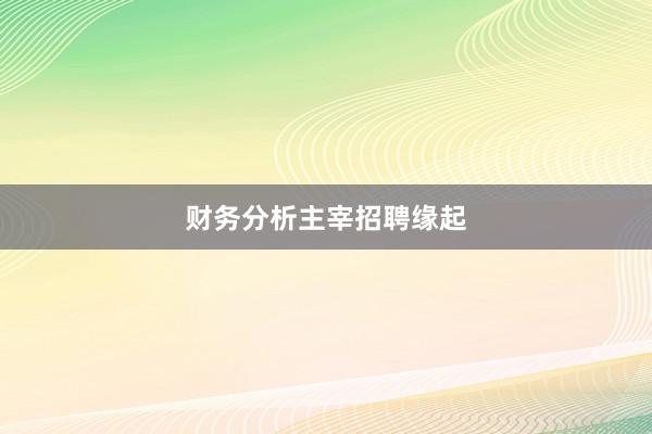 财务分析主宰招聘缘起